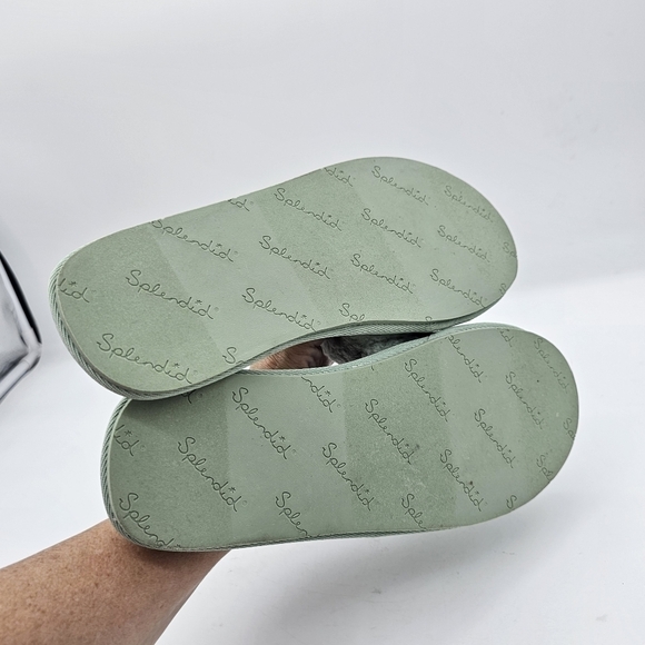 Splendid Womens Carmen Sherling Slipper Faux Fur Open Toe Slip On Slide Mint 11 - Picture 12 of 12